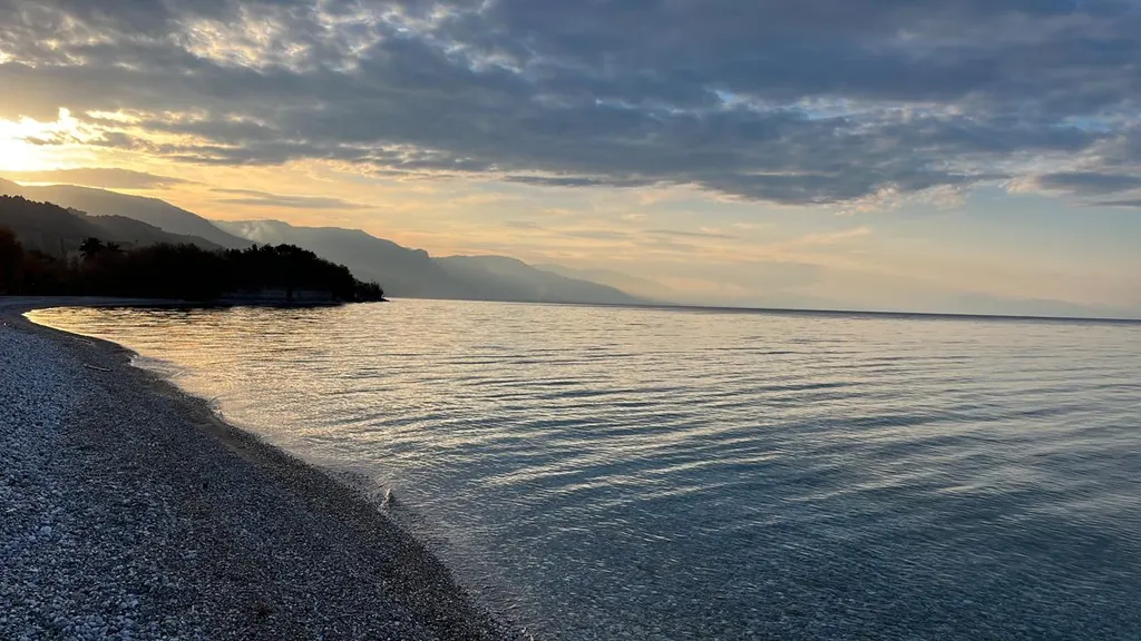 Evening light over the seafront at Porovitsa Beach
