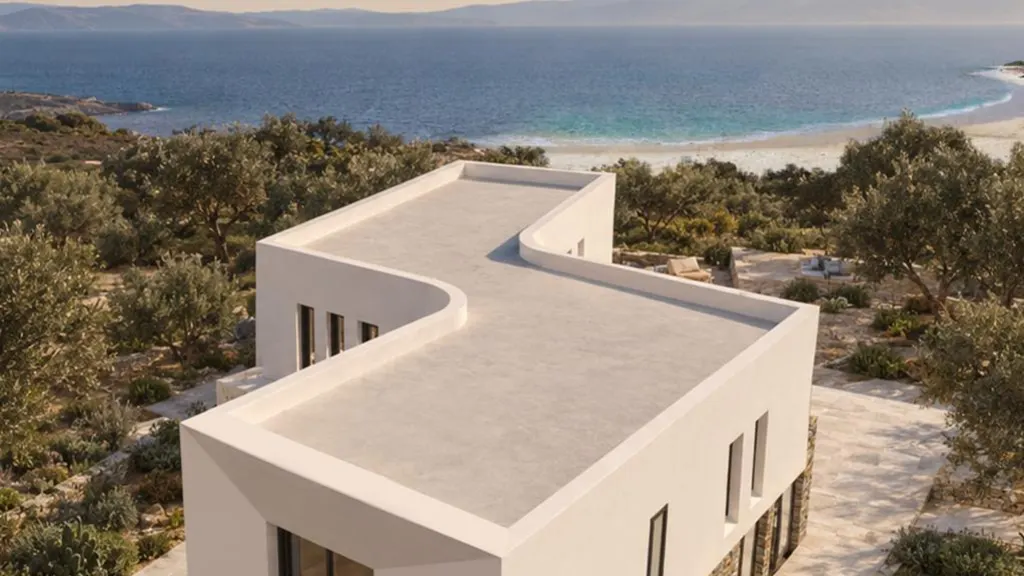 Architectural visualisation of the proposed residence and sea views