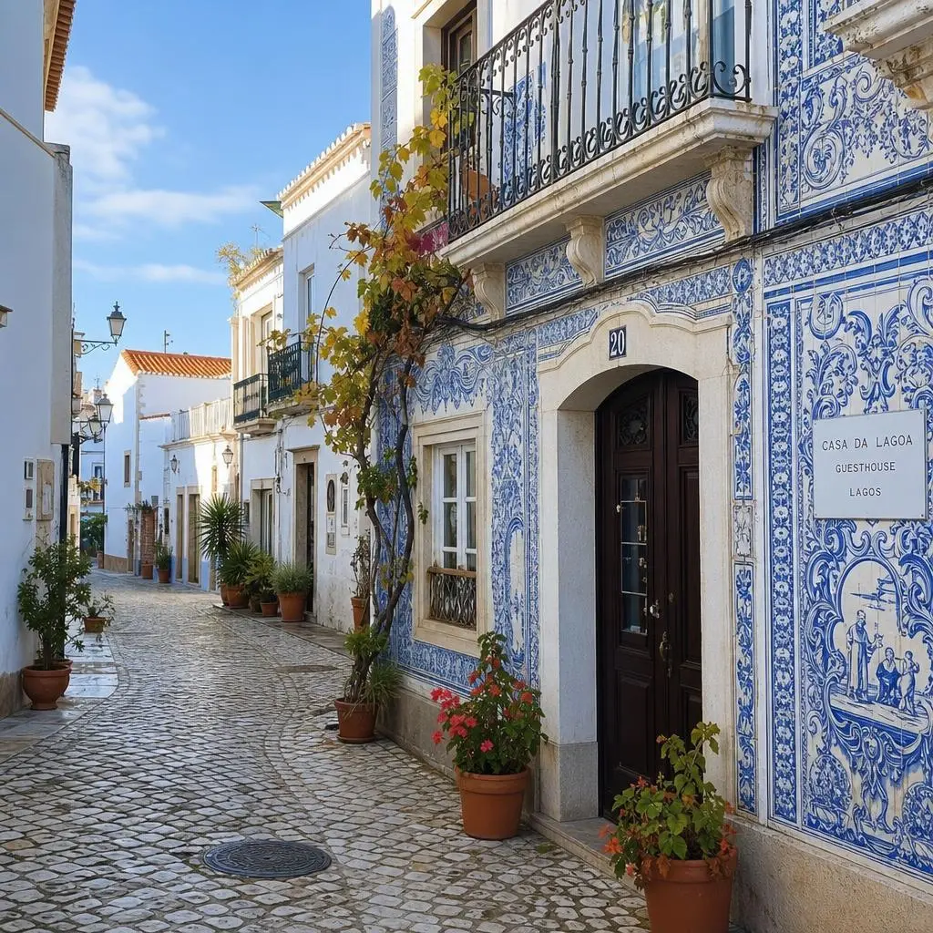 Algarve coastal town residential area Portugal